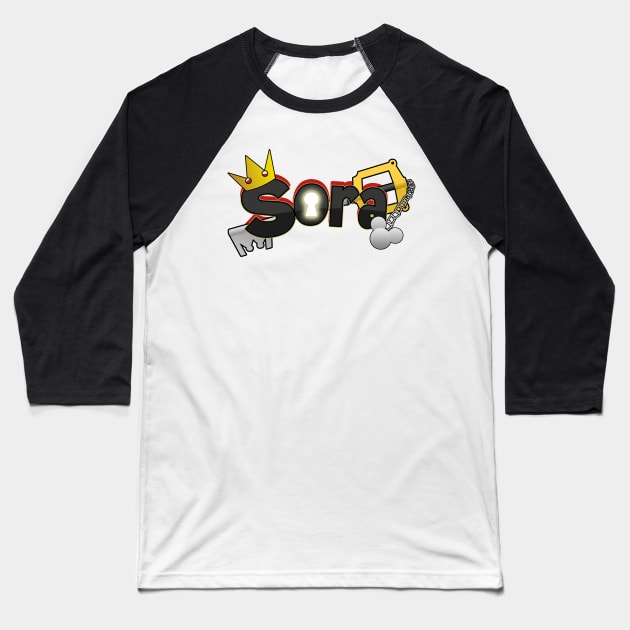 Sora Title Baseball T-Shirt by DoctorBadguy